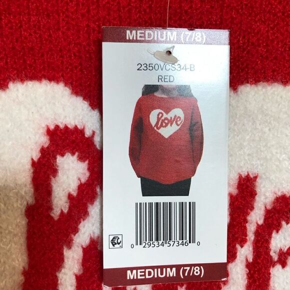 VINCE CAMUTO - Girls Sz M (7-8) “Love” Sweater in Cozy Acrylic/Poly Blend. CUTE! - Picture 4 of 13